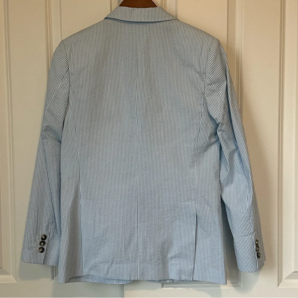 Vineyard Vines Boy Seersucker Bayside Blue Striped Blazer Jacket 18 Preppy Boat